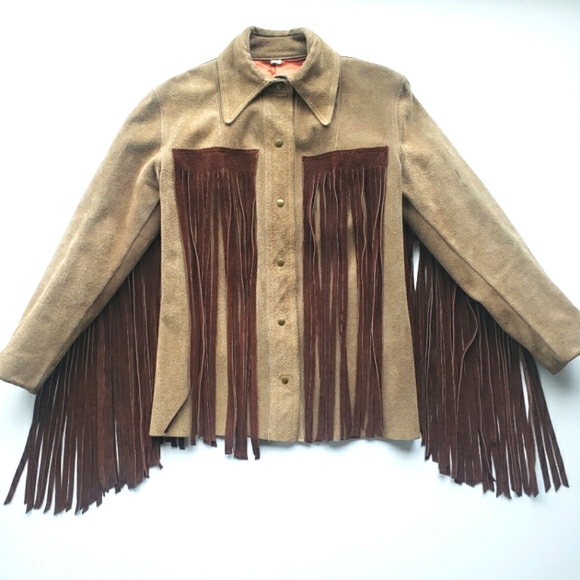 Vintage Jackets & Blazers - Vintage leather fringe western jacket, size small